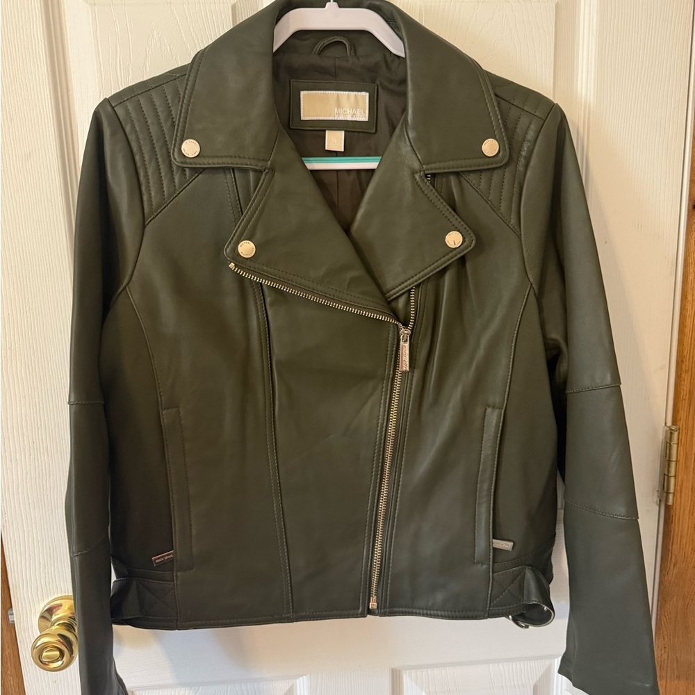 Olive Green Leather Jacket
